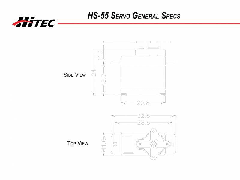 HITEC HS-55 ECONOMY FEATHER  (Feather 15 Spline)