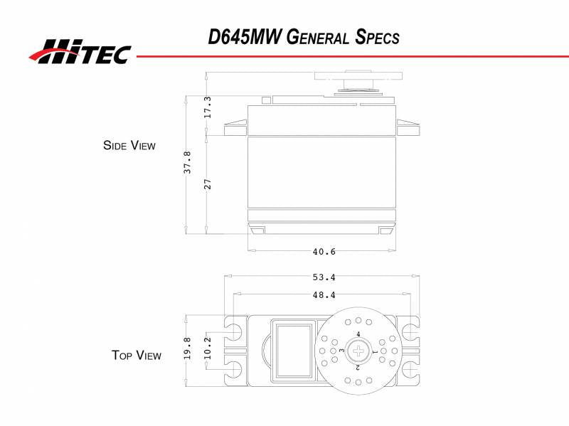 HITEC D645MW 32bit HIGH TORQUE METAL GEAR (25 Tooth Spline)